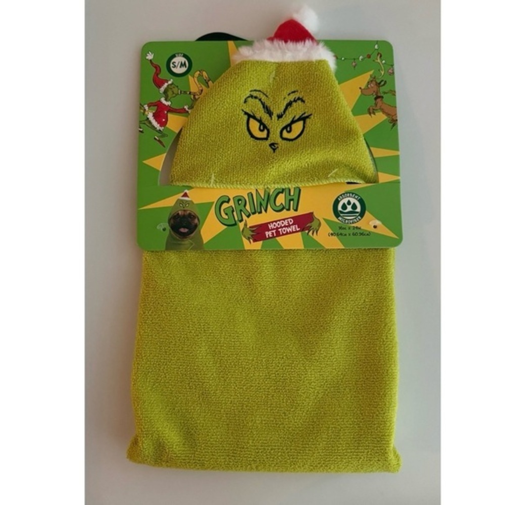 The Grinch nwt Hooded Pet Towel Dr Seuss microfiber 16 x 24